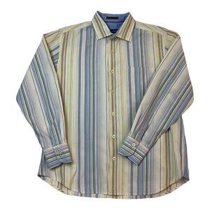 Tommy Bahama Long Sleeve Striped Shirt Button Down Mens Size M